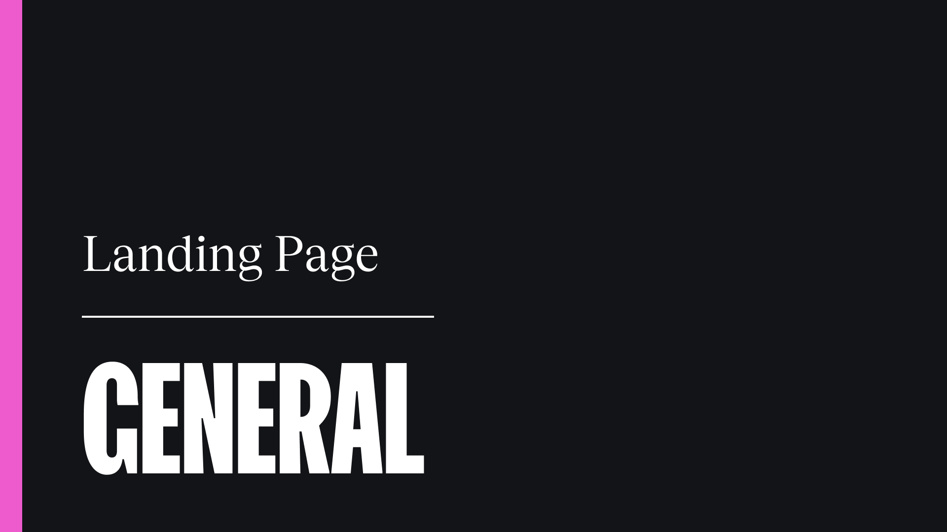 Landing pages